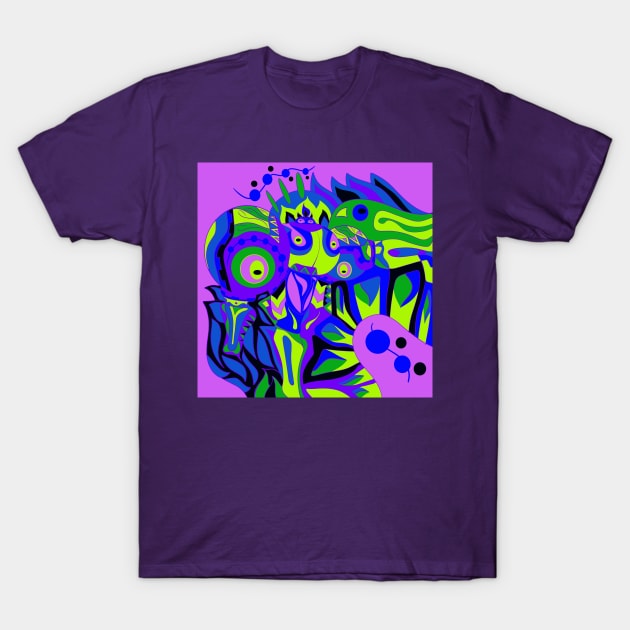 violet alien ecopop T-Shirt by jorge_lebeau